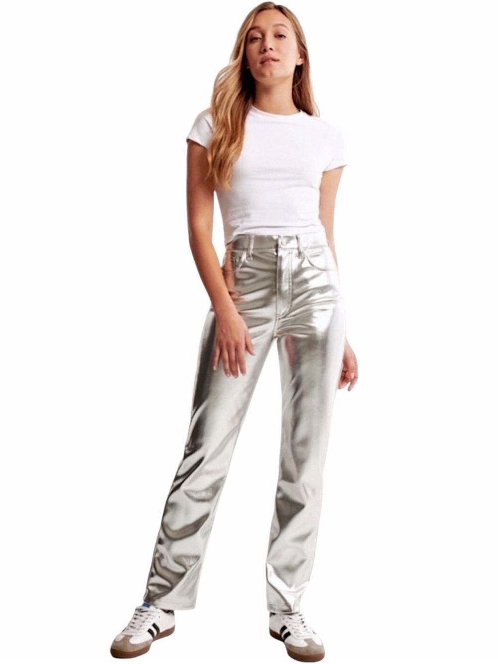 Abercrombie & Fitch The ’90s Straight Ultra High Rise Curve Love  Faux Leather